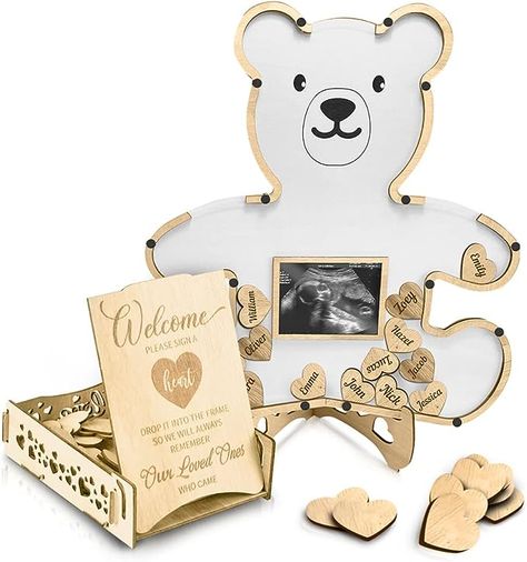 Teddy Bear Centerpieces, Teddy Bear Baby Shower Decorations, Ultrasound Picture Frame, Baby Shower Guest Book Alternative, Woodland Creatures Baby Shower, Bear Baby Shower Theme, We Can Bearly Wait, Teddy Bear Girl, Bearly Wait