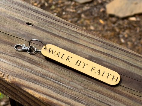 If you're looking for a new keychain accessory, then the search is over! Our latest Walk by Faith keychains are now available in either wood or LEATHER! That's right, we can now do leather projects! Each keychain comes with a clasp already installed so you can either loop it onto your existing keys or clip it on, depending on what you prefer. It also works great for backpacks, purses, diaper bags, and more! And, at only $8 + shipping, it's affordable too! https://createdworkshop.com/produ... Faith Keychain, Christian Keychain, Faith Christian, Walk By Faith, Leather Projects, Diaper Bags, Walking By, The Search, The Go