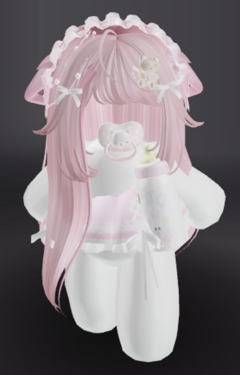 Roblox Bunny Outfit, Mini Roblox Avatar, Pink Roblox Outfits, Kawaii Roblox Avatar, Ava Roblox, Avatar Outfits, Pink Emo, Avatar Babies, Roblox Profile