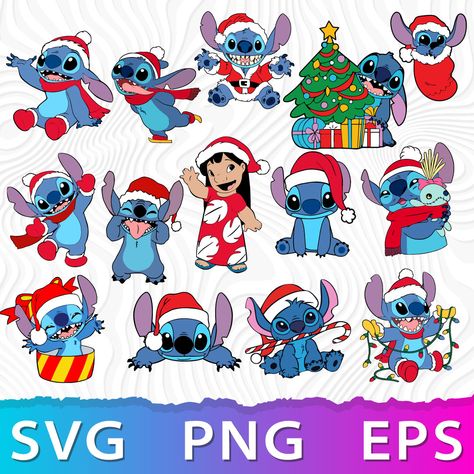 Stitch Cricut, Stitch Noel, Lilo And Stitch Christmas, Lilo And Stitch Svg, Sticker Nails, Stitch Png, Christmas Stitch, Stitch Svg, Idee Cricut