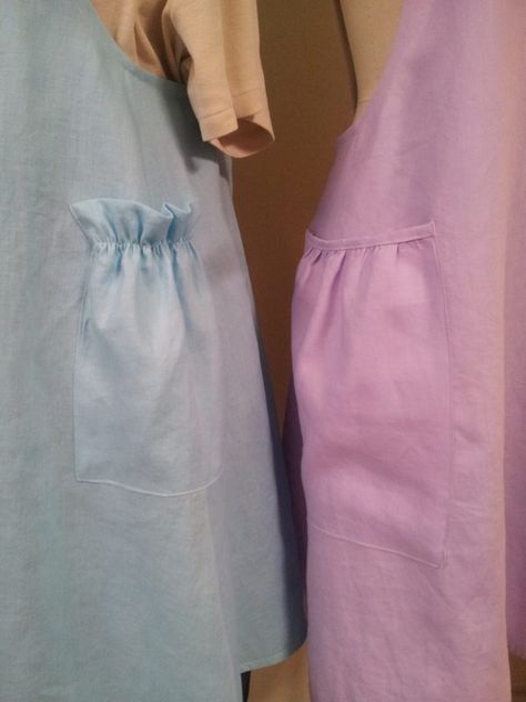 A Tale of Two Pockets - The Apron Gazette Repurposed Clothing, Apron Designs, Apron Pockets, Pocket Pattern, Robins Egg Blue, Linen Apron, Dress Form, A Plus, Pretty Colours