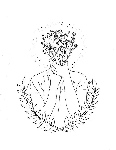 Ig Caption, Mindful Quotes, Spiritual Guide, Drawing Aesthetic, Minimalist Drawing, Soyut Sanat Tabloları, Holding Flowers, Meditation Space, 자수 디자인