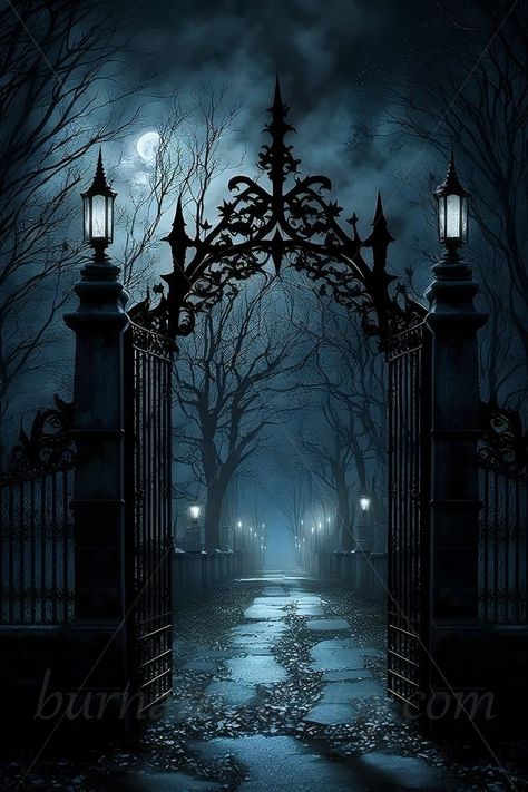 Spooky Gothic Aesthetic, Spooky Fantasy Art, Haunted Castle Aesthetic, Scary House Aesthetic, Gothic Halloween Aesthetic, Bedroom Styles Romantic, Dark Fantasy Places, Haunted Background, Witch House Aesthetic