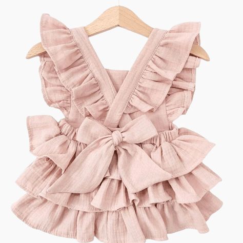 Baby Girl Criss-Cross Romper - Momorii Baby Ruffle Romper, Ruffle Layered Dress, Baby Fits, Layered Dress, Baby Comforter, Bubble Romper, Layer Dress, Girls Wardrobe, Romper Dress