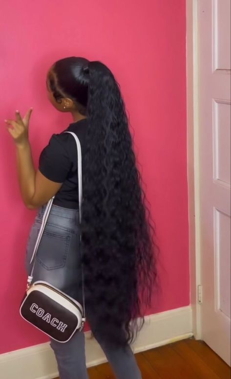 High Wave Ponytail, Weave Ponytail Hairstyles For Black Women Updo Pony Tails, Mid Head Ponytail, Ponytail With Added Hair, Slick Puffy Ponytail Weave, Middle Part Low Curly Ponytail, 2 Long Ponytails With Weave, Quick Braiding Hair Hairstyles Black Women, Cute Long Ponytail Hairstyles