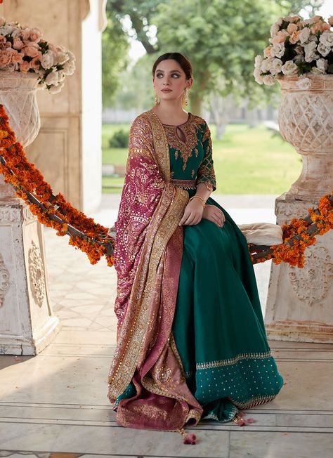 Pakistani Pishwas, Party Wear Outfits, Banarsi Dupatta, Affan Waheed, Raw Silk Dress, Raw Silk Lehenga, Pakistani Wedding Outfits, Hijabi Fashion Casual, November Wedding