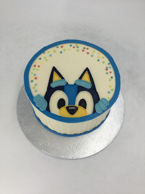 One Tier Bluey Cake, Mini Bluey Cake, Bluey Dinner Ideas, Bluey Birthday Smash Cake, Buttercream Bluey Cake, Bluey Cake And Cupcakes, Bingo Bluey Birthday Cake, Small Bluey Cake, Bluey Cupcake Cake Ideas