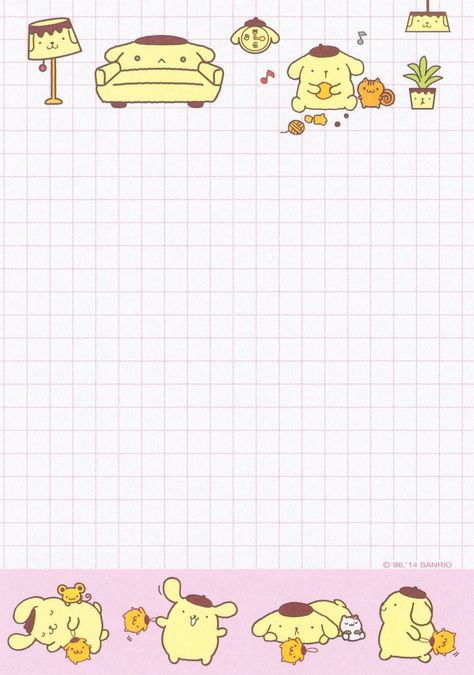 Sanrio Purin, Summiko Gurashi, Kawaii Printables, Memo Sheets, Memo Pad Design, Note Writing Paper, Writing Paper Printable, Memo Notepad, Memo Paper