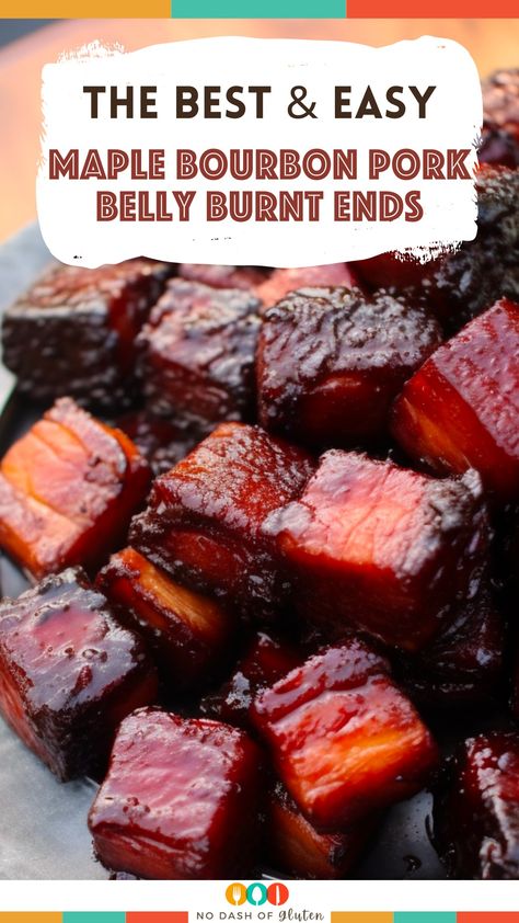 Savor the rich taste of Maple Bourbon Pork Belly Burnt Ends, a perfect mix of sweet maple and smoky bourbon with tender pork. Ideal for BBQs and family dinners, it's an easy yet impressive dish. Enjoy a balance of caramelized crust and juicy meat. Pin this recipe now for an unforgettable grilling experience! Pork Burnt Ends, Smoked Pork Belly, Pellet Smoker Recipes, Pork Belly Burnt Ends, Pork Belly Recipes, Burnt Ends, Pellet Grill Recipes, Traeger Recipes, Smoked Meat Recipes