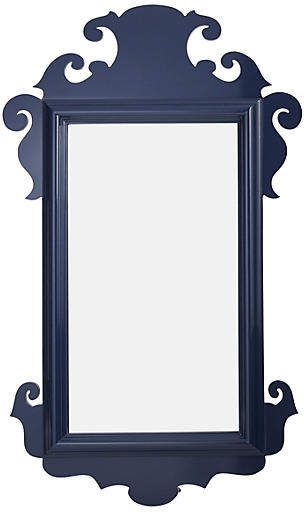 Charleston Wall Mirror - Navy - Oomph Casual Living Room Furniture, Wall Shrines, Chinoiserie Furniture, Lacquered Mirror, Painted Mirror, Mirror Makeover, Colonial Furniture, Colonial Decor, Wooden Mirror