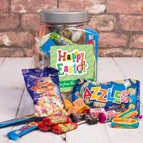 Personalised Retro Sweet Jar - Happy Easter | GettingPersonal.co.uk 21st Birthday Gift Ideas, Birthday Present For Boyfriend, Vintage Sweets, Pink Sweets, Sweet Jars, Retro Sweets, Card Factory, Happy 40th Birthday, Happy 21st Birthday