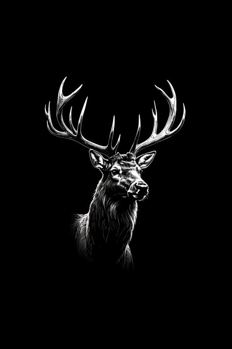 black and white, wildlife portrait, animals wallpaper, wildlife art, stag, deer, Deer Skull Wallpaper, Deer Background, Stag Deer, Deer Skull, Deer Skulls, Skull Wallpaper, Animal Wallpaper, Wildlife Art, Home Art