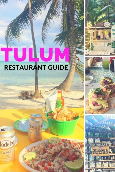 Tulum has amazing restaurants. Check out this guide on where to eat the best food in Tulum. A complete guide to restaurants in Tulum, Mexico. Food In Tulum, Restaurants In Tulum, Tulum Mexico Resorts, Tulum Mexico Beach, Tulum Restaurants, Tulum Travel Guide, Mexico Tulum, Mexican Vacation, Cancun Tulum