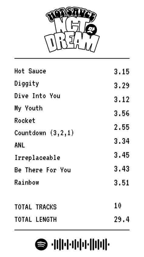 Album Receipt, Hot Sauce, Nct Dream, Nct, Sauce, Rainbow