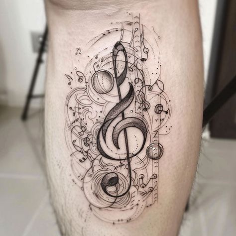 Radiant Music Note Tattoo Art Set Music Related Tattoos, Violin Tattoo, Calf Tattoos For Women, Cute Henna Tattoos, Nota Musical, Music Note Tattoo, Music Tattoo Designs, Note Tattoo, Small Pretty Tattoos