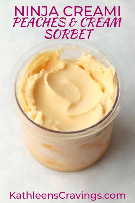 Frozen Peach Ice Cream, What To Make With Frozen Peaches, Sorbet Recipes Without Ice Cream Maker, What To Do With Frozen Peaches, Frozen Peaches Recipes Easy, Peach Sorbet Recipes, Frozen Peach Desserts, Frozen Peaches Recipes Desserts, Recipe With Frozen Peaches