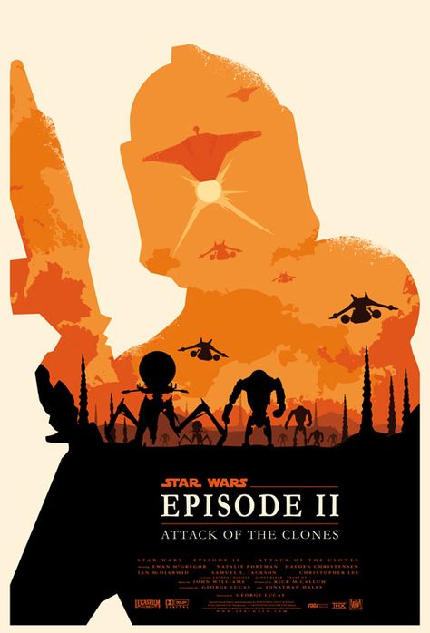 More Olly Moss re imagined Star Wars Posters: Episodes 1-3 Star Wars Episode 2, Star Wars Illustration, Star Wars Watch, Attack Of The Clones, Star Wars Stormtrooper, Star Wars Wallpaper, Star Wars Artwork, Star Wars Fan Art, Alternative Movie Posters