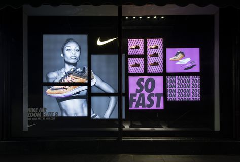 NIKE Window Display | Nike Air Elite Zoom 8 at Harrods, London, 2015 by… Nike Window Display, On Display Wallpaper, Always On Display Wallpaper, Display Wallpaper, Wallpaper Nike, Always On Display, Vintage Buffet, Window Display Design, Retail Windows