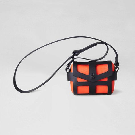 NEON ORANGE TINY CAGE BAG Haute Couture Bags, Cage Bag, Fleet Ilya, Designer Handbags Louis Vuitton, Holster Bag, Chic Crossbody Bag, Bottle Bag, Leather Bags Handmade, Leather Pieces