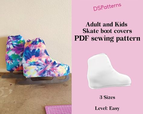 Diy Skate Boot Covers Sewing Pattern PDF for Artistic Roller Skates and Figure Skates Sizes for Adult and Kids Instant Download - Etsy Australia Skate Boot Covers, Figure Skates, Kids Skates, Boot Covers, Star Diy, Roller Skate, Star Work, Roller Skates, Sewing For Beginners