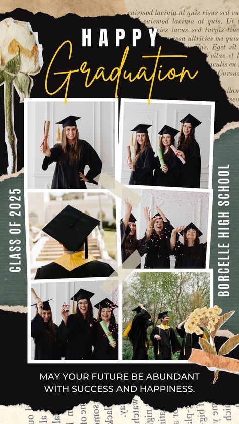 Black Photo Graduation Instagram Story - Templates by Canva Graduation Post Ideas Instagram Story, Graduation Insta Story Template, Graduation Ig Story Ideas, Template Graduation Aesthetic, Graduation Photo Template, Graduation Edit Template, Creative Instagram Names, Instagram Names, Font Combos