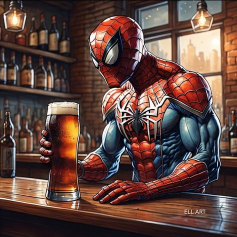 Potrait Painting, Bad To The Bone, Clock Wall, Cool Wallpapers Cartoon, Clock Wall Decor, Marvel Heroes, Drinking Beer, Playing Guitar, Marvel Characters