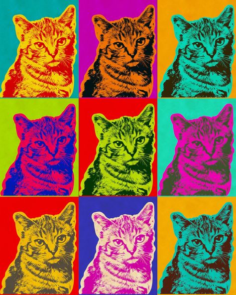 Custom Pet Portrait, Andy Warhol Cat , Custom Cat Portrait ,pop Art Portrait,pop Portrait, Pet Gift, Cat's Mom ,kitten Gift,andy Warhol - Etsy Andy Warhol Drawings, Andy Warhol Portraits, Pop Art Andy Warhol, Pop Art Pet Portraits, Portraits Pop Art, Andy Warhol Pop Art, Pop Art Cat, Cat Custom, Dog Pop Art