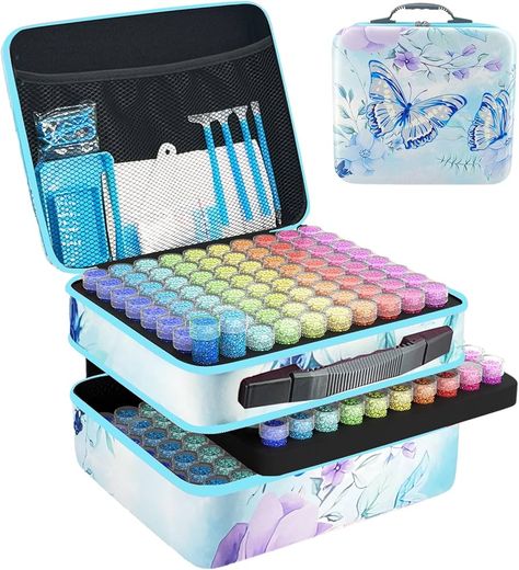 Diamond Painting Storage, Painting Storage, Portable Tool Box, Beads Rings, Seed Storage, Organizational Ideas, Sewing Supplies Storage, Bead Organization, Pen Storage