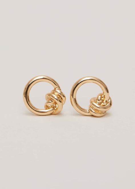 With A Simple Knot Design That Will Never Go Out Of Style, Our Gold Stud Earrings Are The Perfect Everyday Style To Wear Alone Or Add A Twist To Your Ear Stack. Future Jewelry, Knot Stud Earrings, Knot Studs, Minimal Earrings, Ear Stack, Knot Design, Gold Stud Earrings, Ear Stud, Phase Eight