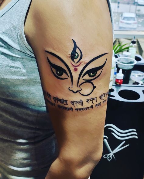 Durga maa symbol & sakti mantra Durga Maa Tattoo Design, Durga Maa Tattoo, Mata Tattoo, Maa Tattoo Design, Durga Tattoo, Maa Tattoo Designs, Maa Tattoo, Durga Mata, 13 Tattoos