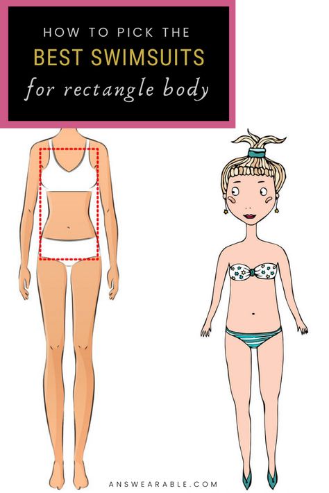 To choose the best swimsuits for your rectangle body shape, opt for swimsuits that enhance your curves, slim down your waist and widen your hips. Here's how to shop for the best bathing suits for a rectangle or straight body. #womensfashion #womensswimsuits Square Body Shape Bikinis, Rectangle Body Swimsuit, Rectangle Body Shape Swimwear, Short Torso Swimsuit, Bathing Suit For Body Type Rectangle, Rectangle Body Shape Bathing Suit, Dressing A Rectangle Body Shape, Best Bathing Suit For Body Type, Best Swimsuit For Body Type