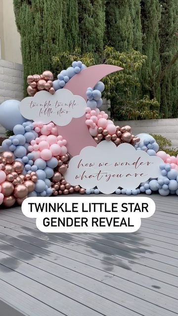 Gender Reveal How We Wonder What You Are, Gender Reveal Space Theme, Twinkle Twinkle Gender Reveal Decoration, Gender Reveal Star Theme, Celestial Gender Reveal, Space Themed Gender Reveal, How I Wonder What You Are Gender Reveal, Twinkle Little Star Baby Gender Reveal, What Cloud It Be Gender Reveal