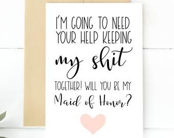 Maid Of Honor And Bridesmaid Gifts, Sister Maid Of Honor Proposal Quotes, Will You Be My Maid Of Honor Ideas, Sister Maid Of Honor Proposal, How To Ask Bridesmaids, Bridesmaid Proposal Funny, Ask Bridesmaids, Bridesmaid Kit, Custom Champagne Labels