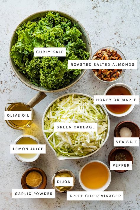 Kale Crunch Salad (Chick-Fil-A Copycat) Chick Fil A Kale Salad Recipe, Kale Crunch Salad, Kale Salad Dressing, Simple Side Salad, Curly Kale, Maple Vinaigrette, Crunch Salad, Eating Bird Food, Kale Salad Recipes