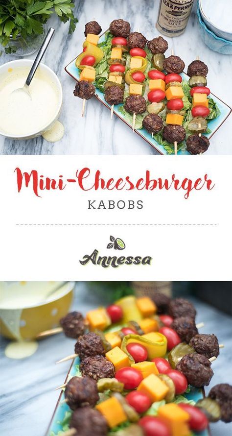 Cheeseburger Kabobs, Mini Cheeseburger, Kabob Skewers, Mini Burgers, Summer Cooking, Dinner With Friends, The Grill, Skewers, Healthy Foods