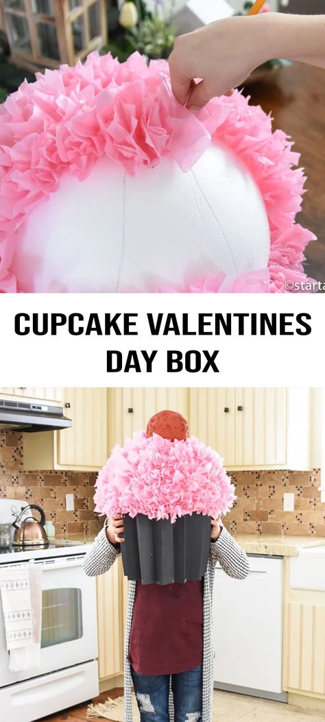 Looking for a cute idea to hold your school Valentines? This cupcake Valentine's Day box is adorable and easy to make. Gumball Valentine Box Ideas, Unique Valentines Box Ideas Creative, Cupcake Valentines Day, Homemade Valentine Boxes, Unique Valentine Box Ideas, Valentine Day Aesthetic, Skeleton Valentine, Nail Valentine, Minecraft Skeleton