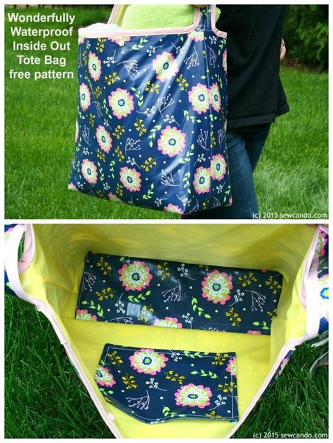 FREE sewing pattern and tutorial for a waterproof tote bag. This beach bag is splashproof and ideal for wet or damp situations. Sew this tote bag from laminated or waterproof fabrics for the perfect DIY beach bag to sew. Sew a waterproof bag for taking to the gym or the pool or just for rainy days. Waterproof bag to sew. Free bag sewing pattern. #SewModernBags #SewABag #BagSewingPattern #SewAToteBag #ToteBagSewingPattern #SewingForFree #FreeSewingPattern Swimming Bag Pattern, Diy Swim Bag, Waterproof Bag Diy, Gym Bag Diy, Beach Tote Pattern, Sewing Machine Beginner, Waterproof Fabrics, Diy Beach Bag, Beach Bag Pattern