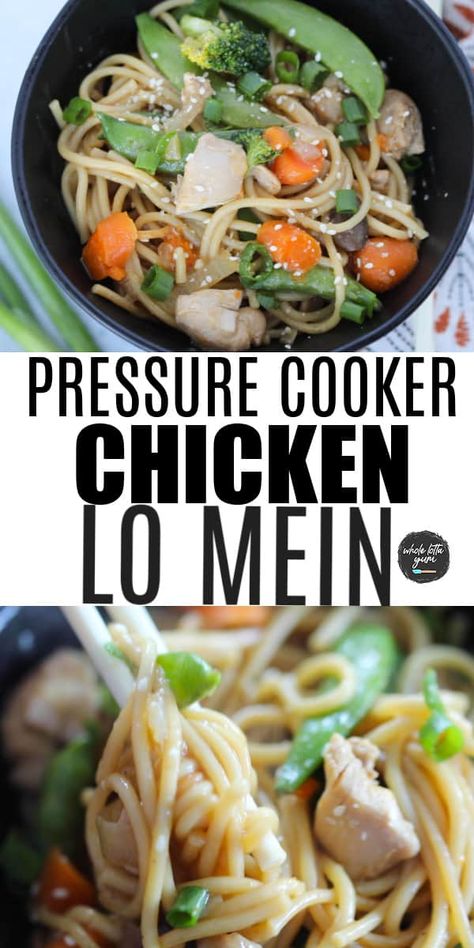 Instant Pot Chicken Lo Mein Lo Mein Instant Pot, Instant Pot Chicken Lo Mein, Chicken Lo Mein, Lo Mein Recipes, Instant Pot Recipe, Egg Drop Soup, Pressure Cooker Chicken, Fry Recipes, Lo Mein