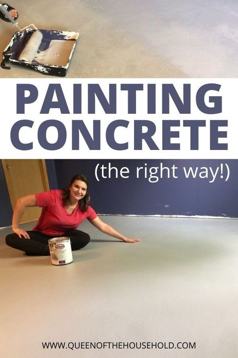 Cement Floor Diy, Painted Cement Floors, Concrete Floors Diy, How To Paint Concrete, Painting Basement Floors, Concrete Basement Floors, Basement Decoration, Basement Painting, Paint Concrete