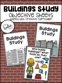 This product is to be used along with Creative Curriculum. These are the weekly objectives for the Buildings Study. It includes color and black and white.These cards work best if they are laminated. They can be hung up at the front of the room near the board to show what you are working on in the cl... Preschool Building Activities, Preschool Block Area, Preschool Portfolio, Construction Theme Preschool, Creative Curriculum Preschool, Preschool Construction, Blocks Preschool, All About Me Preschool, Prek Classroom