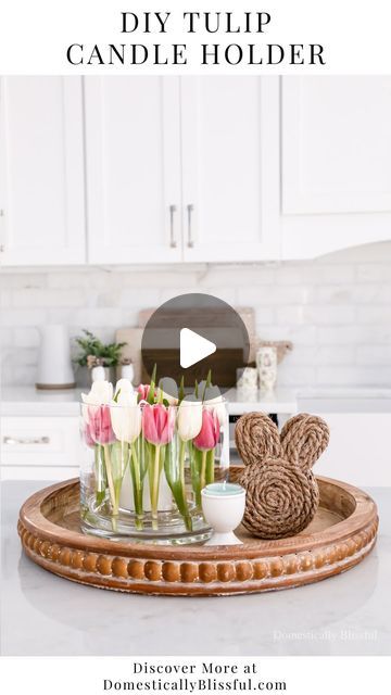 Giustina | DIYs • Recipes • Home Inspiration on Instagram: "Like + Comment “Link” to instantly get the links, tutorial, & details in your DM. 

Did you know that tulips continue to grow after they have been cut?

I discovered this after creating this cute little DIY Tulip Candle Holder.

After a few days, I noticed that the tops of the tulips were halfway above the glass.

I was so confused!

I went back and checked my videos/pictures thinking maybe I was remembering wrong.

And after a quick search online I learned that they can grow up to 6 inches (or more!) after being cut.

How crazy cool is that!?

Inspo @diyideebox" Tulip Candle, So Confused, Easter Decoration, Home Inspiration, Gif Pictures, Easter Decorations, Candle Holder, 6 Inches, To Grow