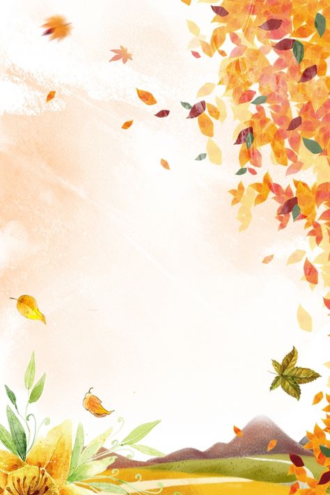 Beginning Of Autumn Autumn Fall Yellow Leaf Fall Yellow, Phone Wallpaper Boho, Yellow Leaf, Frame Floral, Beautiful Night Images, Background Drawing, Fall Watercolor, Graphic Design Background Templates, Orange Wallpaper