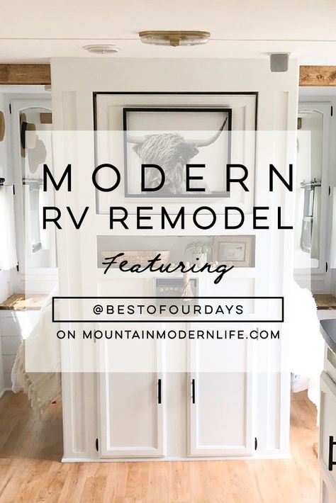 This Nashville Couple brings new life to outdated campers! Come see the before and after photos of their Forest River RV transformation! Featuring @bestofourtodays on MountainModernLife.com #campers #camperrenovation #rvremodel #rvrenovation #rvmakeover #modernrv #moderncamper #tinyhomeonwheels #tinyhometour Rv Transformation, Renovation Camper, Caravan Interiors, Rv Living Room, Motorhome Remodel, Rv Redo, Glamper Camper, Rv Interior Remodel, Teardrop Campers