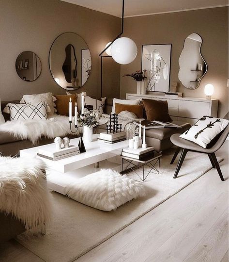 Uploaded by 𝑁𝑢𝑢𝑟♕. Find images and videos on We Heart It - the app to get lost in what you love. Decent Bed Design, Black And Cream Living Room, 2024 Home Decor Trends, Brown And Cream Living Room, Modern Luxury Kitchen Design, 2024 Home Decor, Bed Design Ideas, Color Palette Living Room, Cream Living Rooms