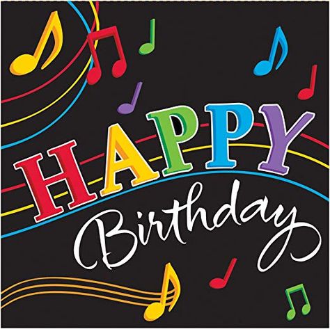 Amazon.com: Creative Converting 16 Count 3-Ply Happy Birthday Dancing Music Notes Lunch Napkins, Black/Red/Purple: Kitchen & Dining Happy Birthday Dancing, Happy Birthday For Her, Happy Birthday Music, Happy Birthday For Him, Happy Birthday Wishes Images, Happy Birthday Song, Birthday Wishes And Images, Happy Birthday Video, Best Birthday Wishes