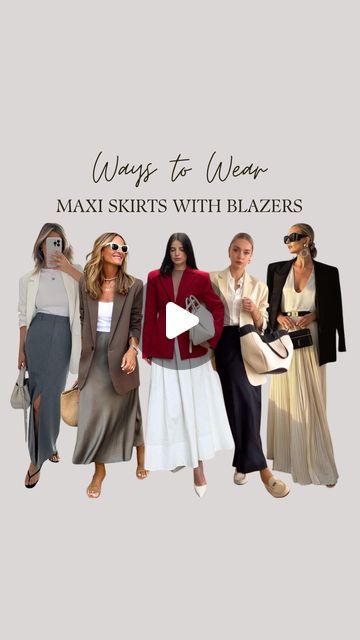 EStyle Expressions │ Style Alchemist  │ Outfit Ideas on Instagram: "Happy Tuesday! 🌟 Discover 5 stylish ways to pair Maxi Skirts with Blazers for a chic office look or a cozy evening out with friends. 🧥✨ 

Which look is your favorite? Drop a comment for links! ⬇️ 

#styletips #capsulewardrobe #maxiskirt #blazerstyle #workwear #officeoutfits #summerstyle #summeroutfits #outfitideas #outfit #outfitinspiration #outfitinspo #ootd #styleguide #stylingtips #styleinspiration #estyle #howtowear #waystowear #waystostyle #eternalstyle #estyleexpressions" Skirts With Blazers, Alchemist Outfit, Business Casual Jacket, Out With Friends, Cozy Evening, Maxi Skirt Outfits, Office Look, Chic Office, Style Mistakes