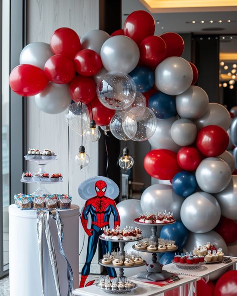 Spider Man 4th Birthday Party Ideas, Spider Man Birthday Party Ideas, Spidey Party, Birthday Spiderman, Spiderman Birthday Party Decorations, Spiderman Decorations, Spider Man Birthday, Spiderman Theme, Spiderman Birthday Party