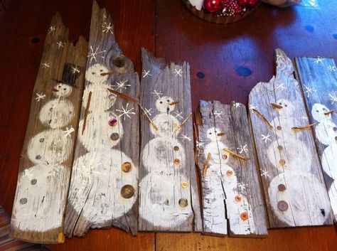 Hand painted barn wood snowmen, look for these soon on our upcoming Etsy site!: Shabby Sheek, Snow Men, Wood Snowman, Barn Wood Crafts, Barn Wood Projects, Wooden Boards, Outdoor Crafts, Christmas Wood Crafts, Snowman Crafts