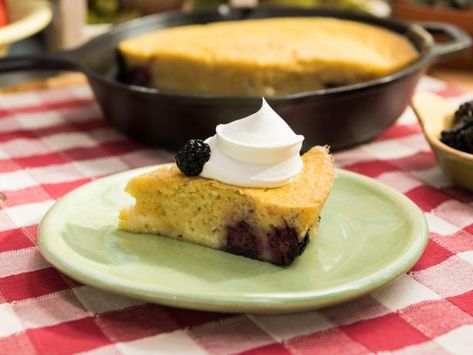 Get Blackberry Cornbread Cake Recipe from Food Network Blackberry Cornbread, Cornbread Cake Recipe, Gesine Prado, Baked In Vermont, Cornbread Cake, The Kitchen Food Network, Piece Of Cake, Cake Frosting, Something Sweet