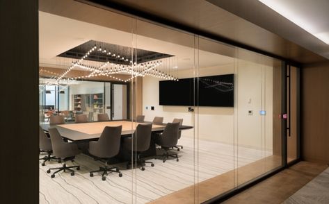 BPX Energy Offices - Denver - 12 Demountable Partitions, Modern Bench Seat, Office Open Plan, Office Transformation, Project Table, Cove Lighting, Classic Table, Collaboration Space, Counter Height Table